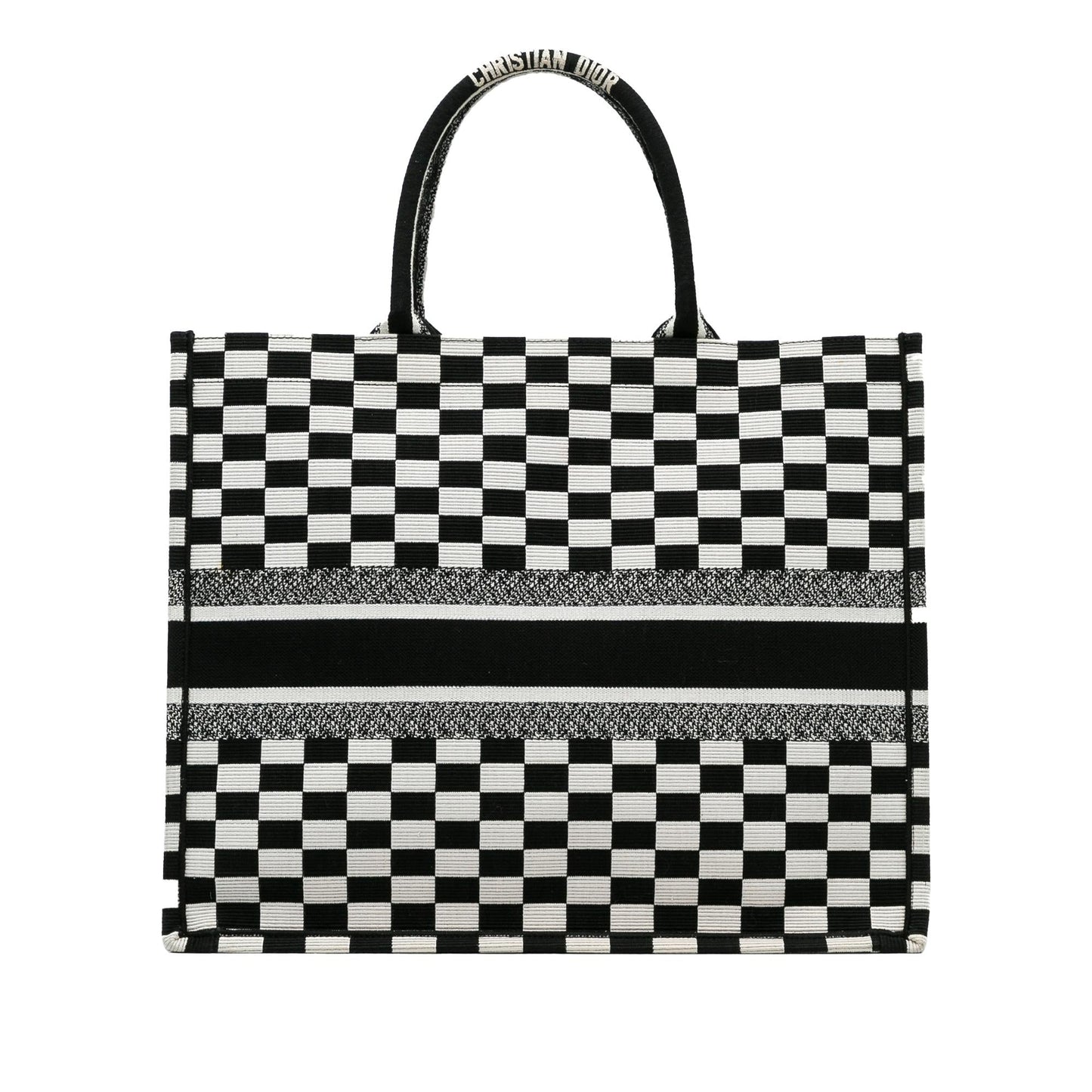 Dior Check Book Tote Shg Egffw0 Large Tote Bag