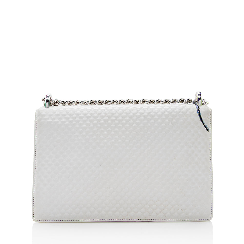 Dior ama Shoulder Bag Shf Leather Embroidered Flap