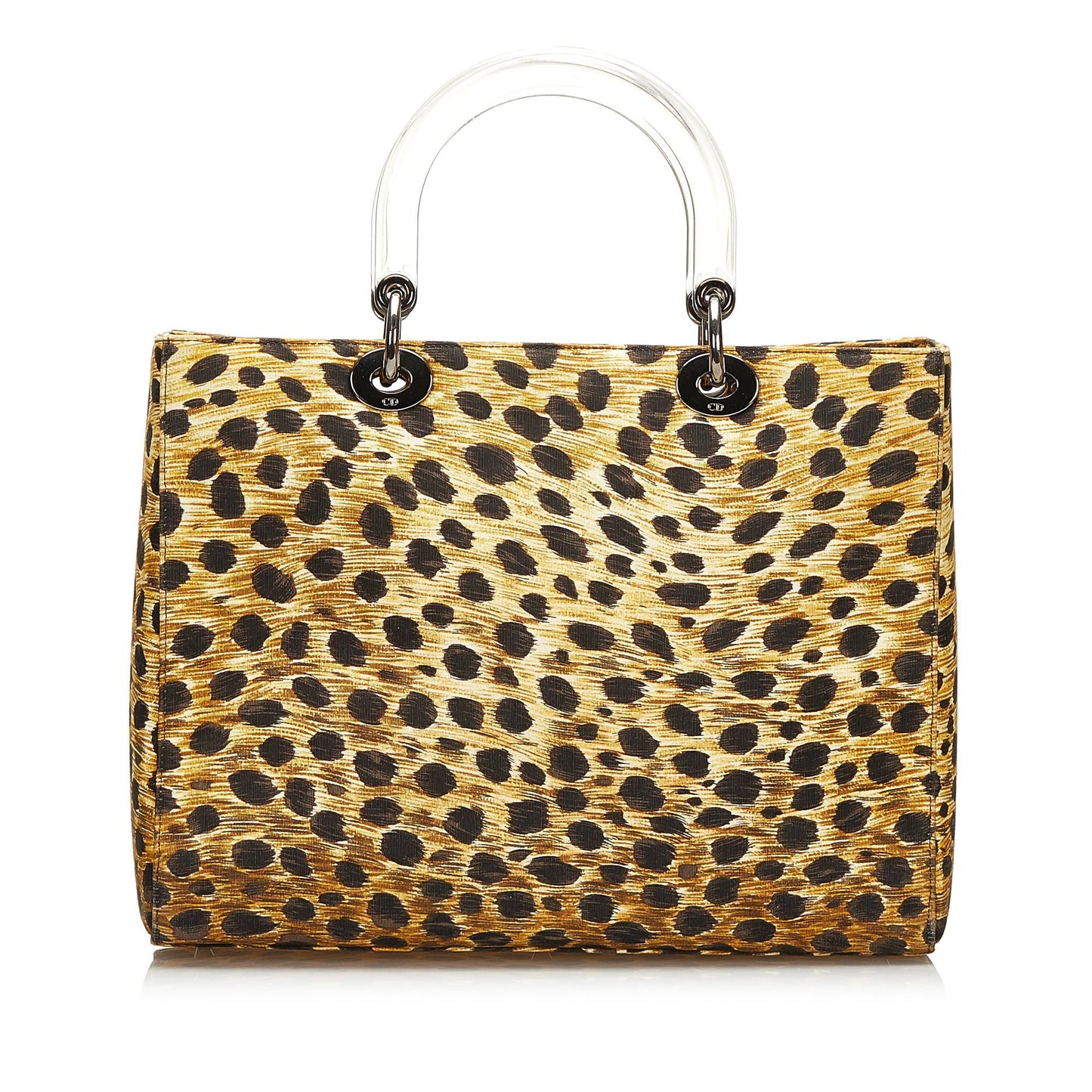 Dior Leopard Print Lady Shg Satchel Bag Canvas