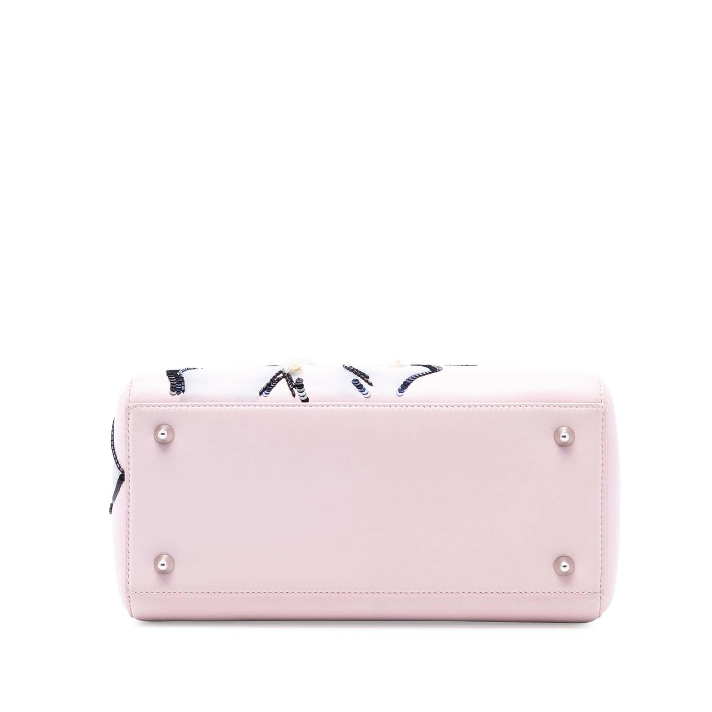 Dior Calfskin Sequin Embellished Lady Satchel Bag Medium