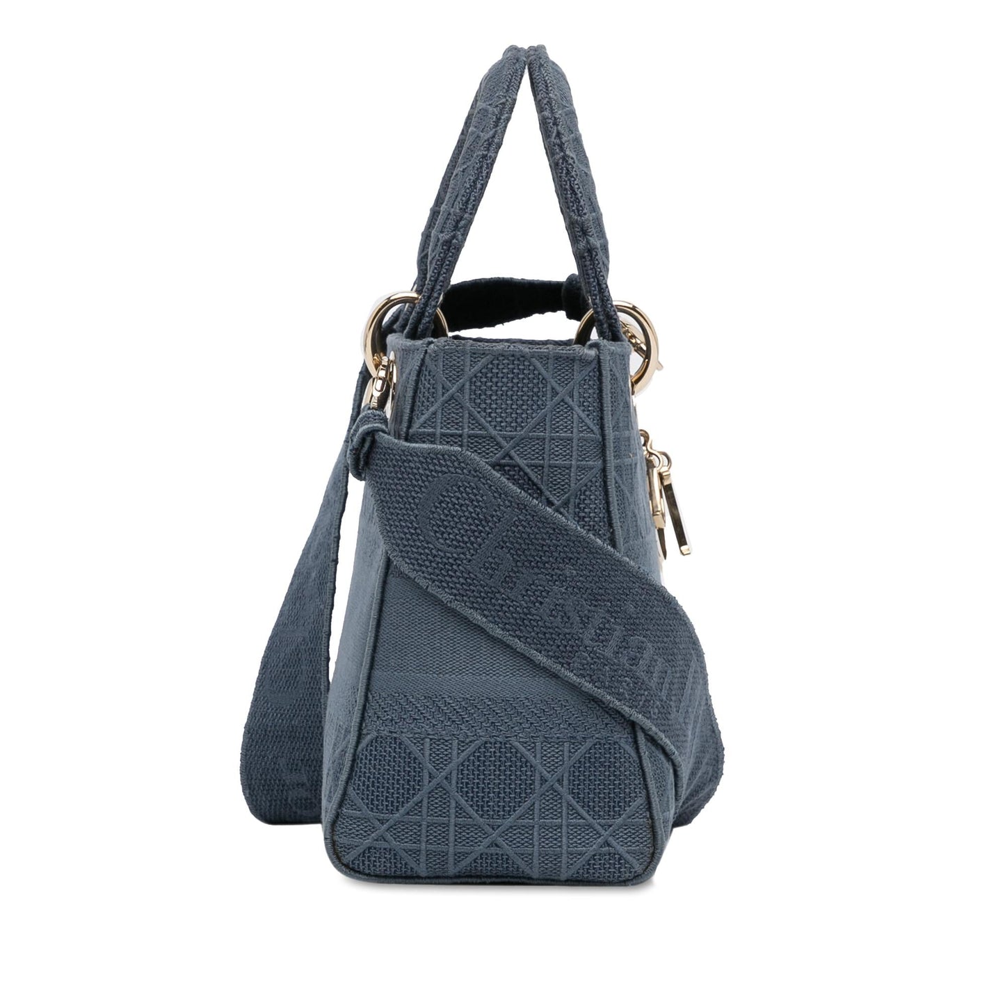 Dior Cannage Lady Lite Satchel Bag Medium Lite Shg Eklvry