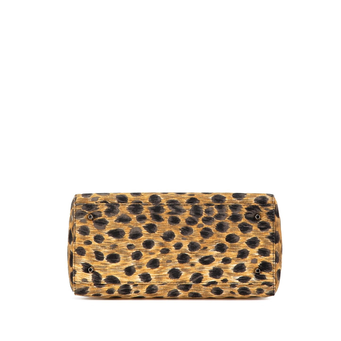 Dior Leopard Print Lady Satchel Bag Canvas Medium