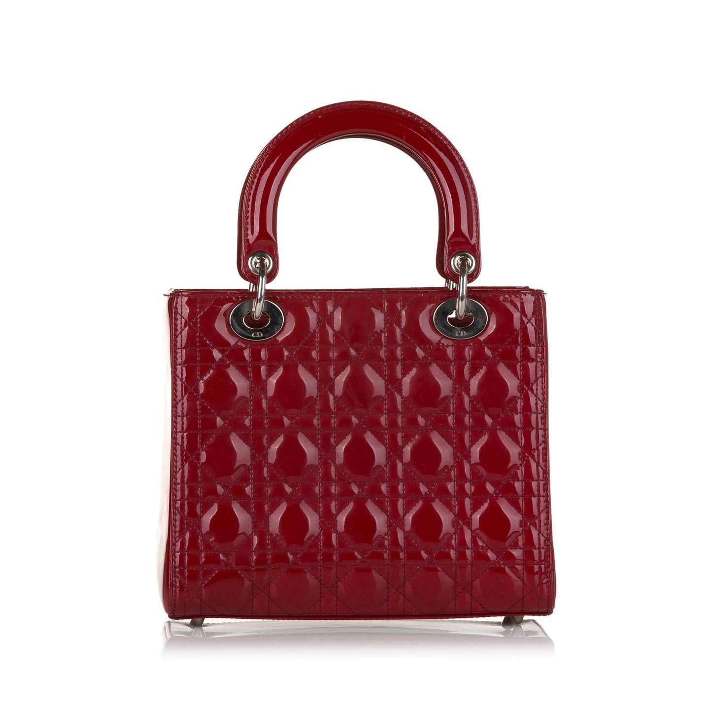 Dior Lady Satchel Shg Leather Patent Medium Satchel Bag