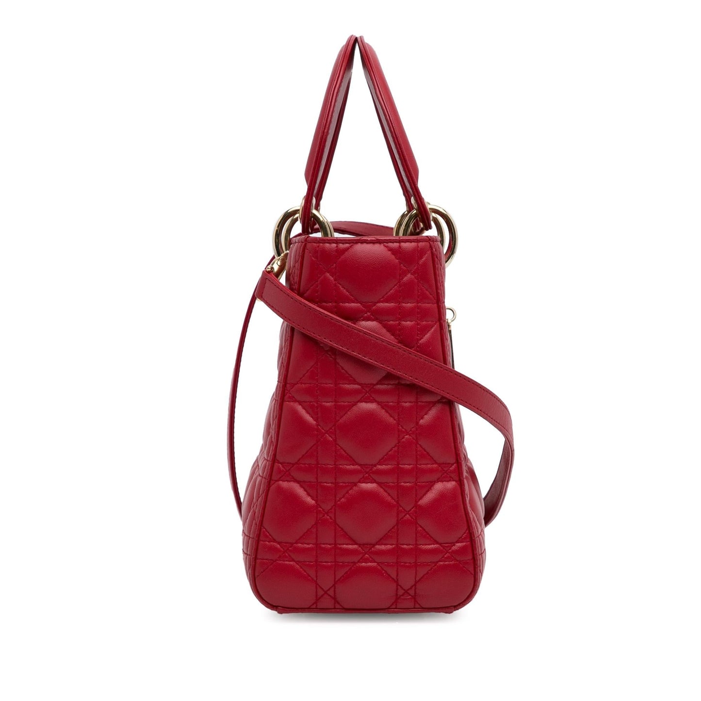 Dior Cannage Lady Shg P00Mul Satchel Bag Lambskin Medium