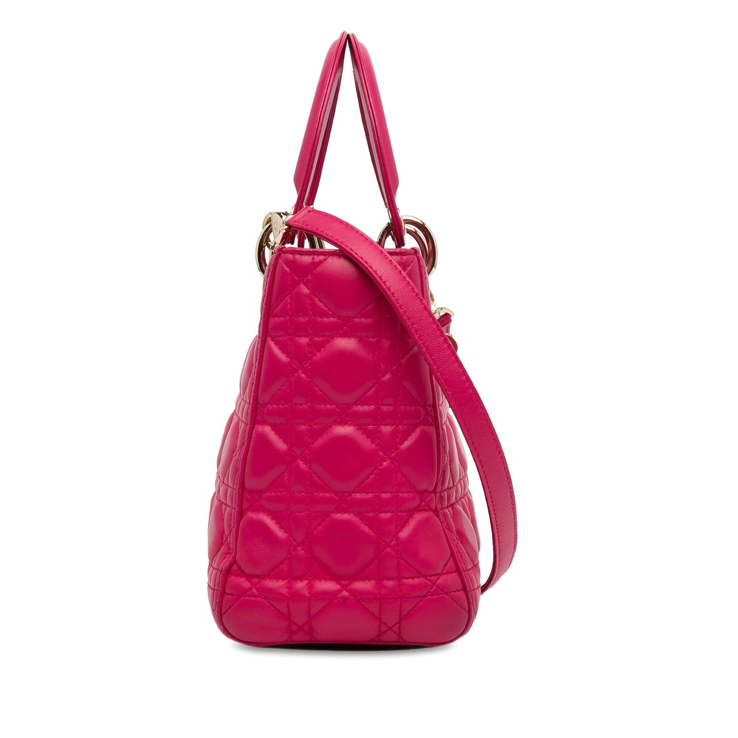 Dior Cannage Lady Shg Hlvjgy Satchel Bag Lambskin Medium