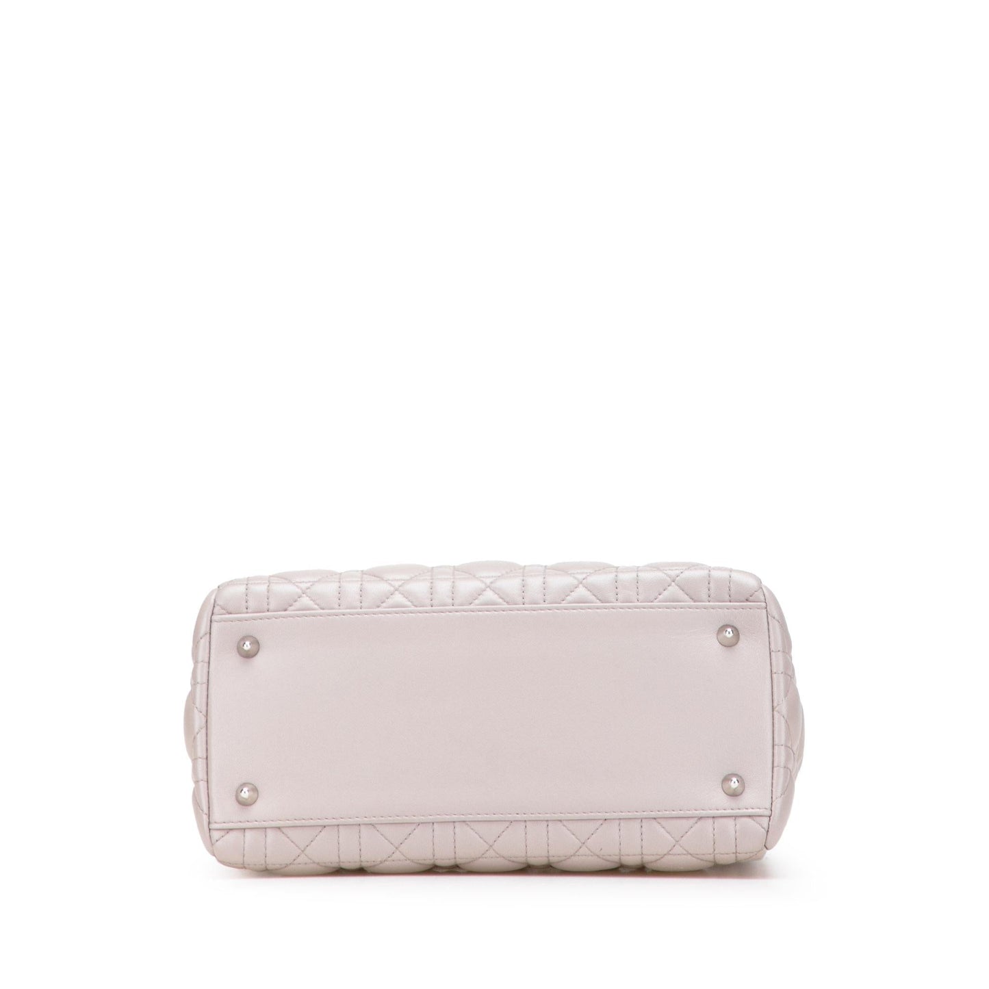 Dior Cannage Ruffle Trim Lady Satchel Bag Lambskin Medium