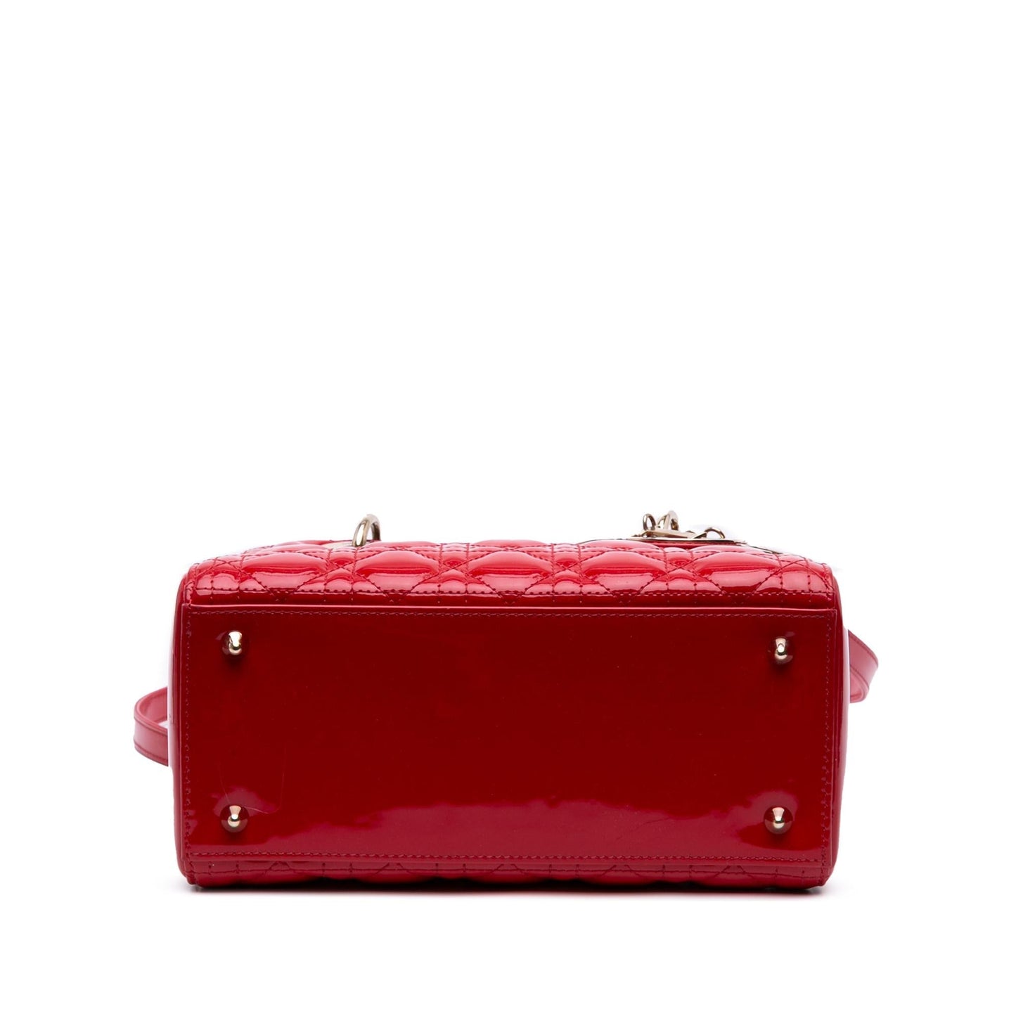 Dior Cannage Lady Satchel Bag Patent Medium Lady Dior 19