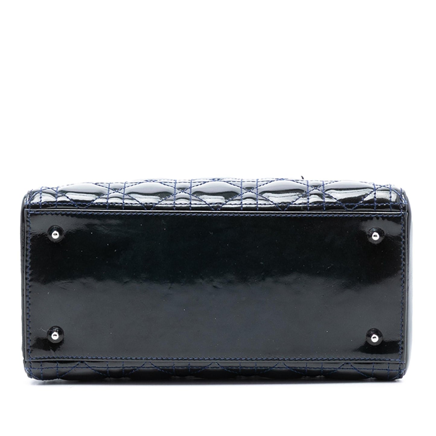 Dior Cannage Lady Satchel Bag Patent Medium Lady Dior 39