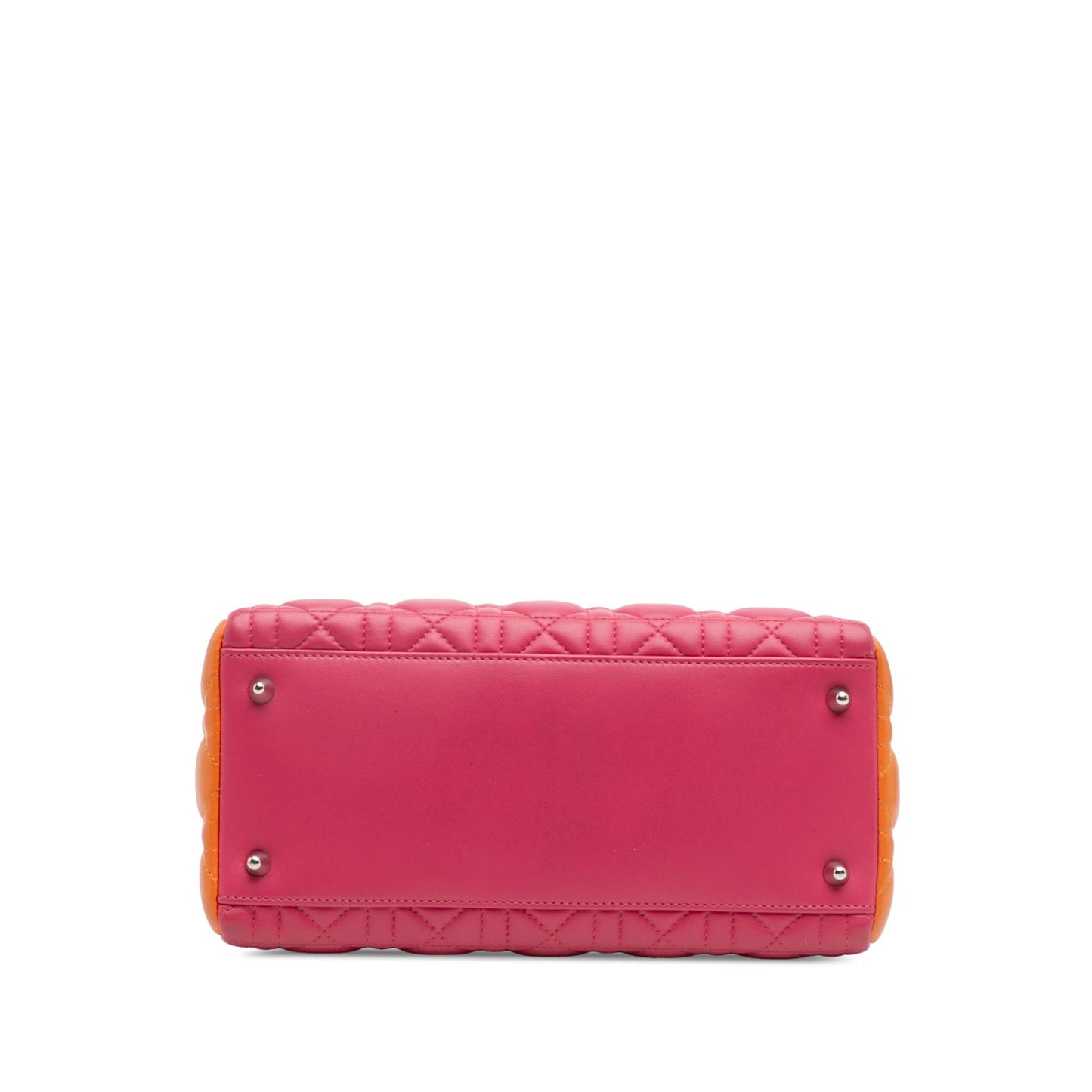 Dior Tricolor Cannage Lady Satchel Bag Lambskin Medium Lady Dior 8