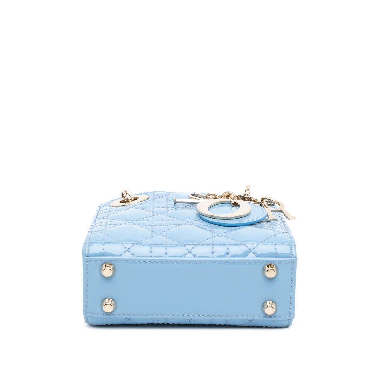 Dior Cannage Lady Satchel Bag Patent Micro