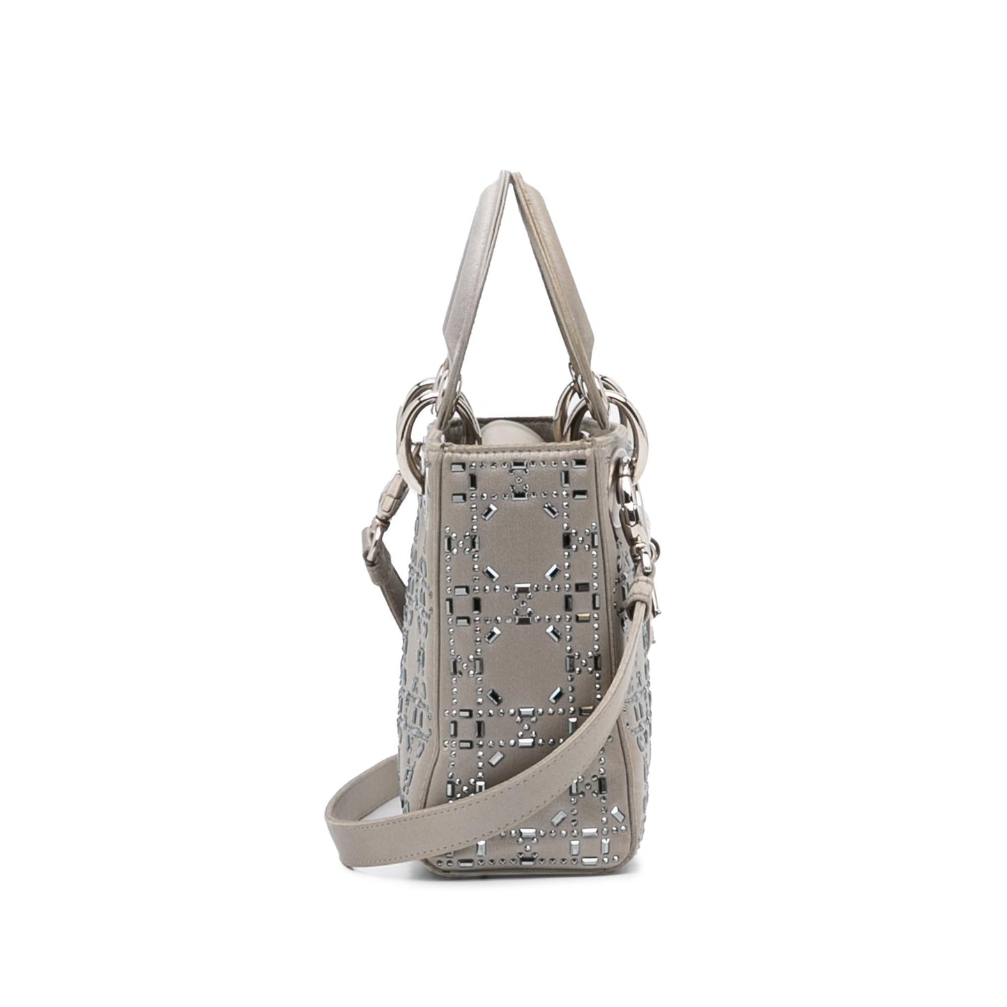 Dior Crystal Embellished Lady Shg Aoljqe Satchel Bag Satin Mini