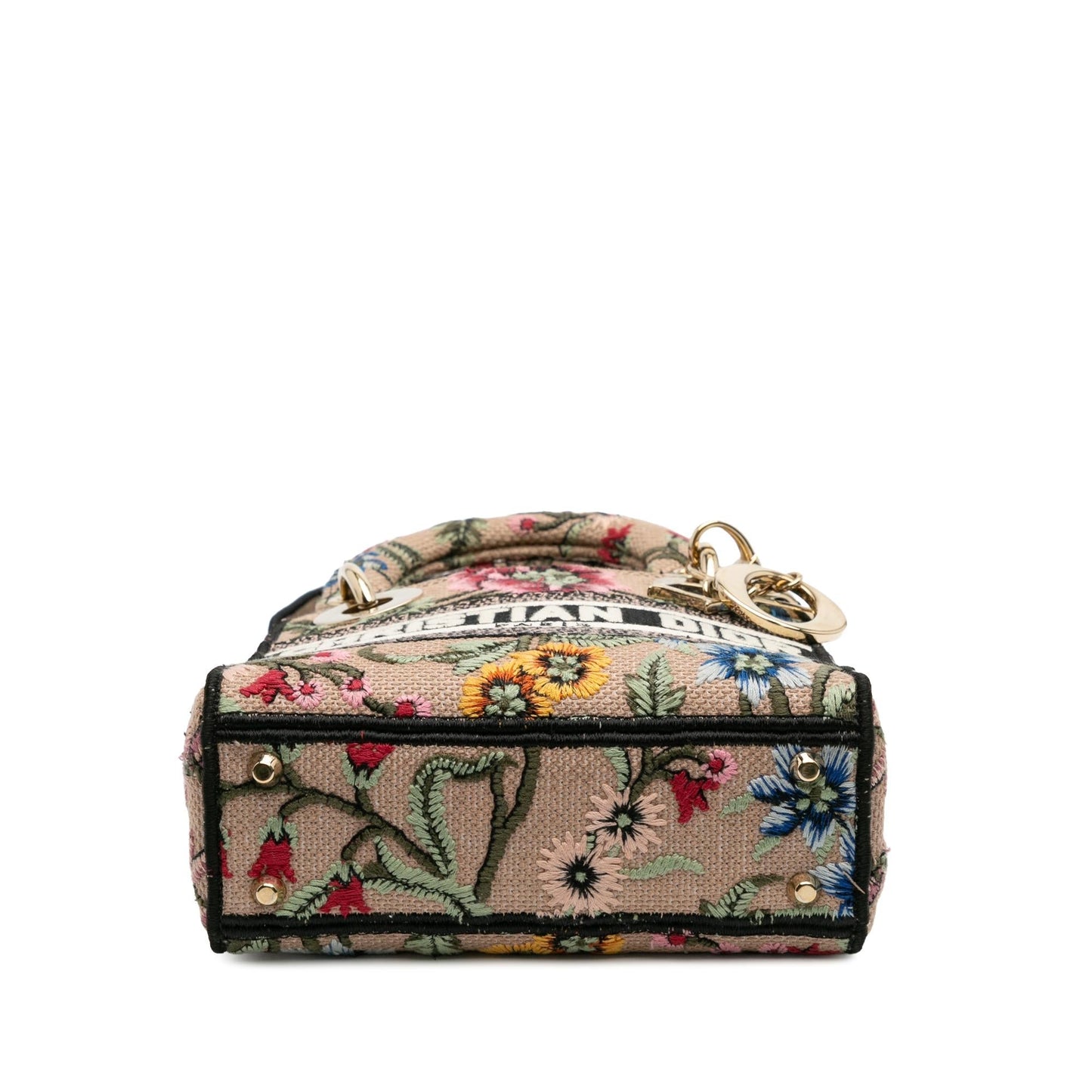 Dior Mille Fleurs Lady Lite Satchel Bag Canvas Mini Embroidered
