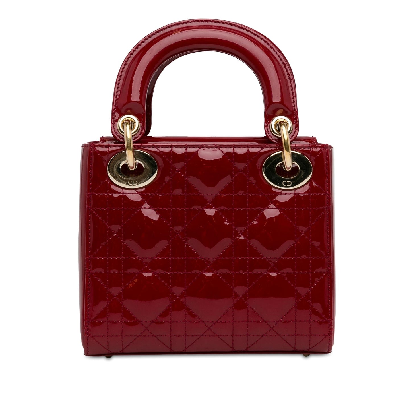Dior Cannage Lady Shg Tnzilp Satchel Bag Patent Mini