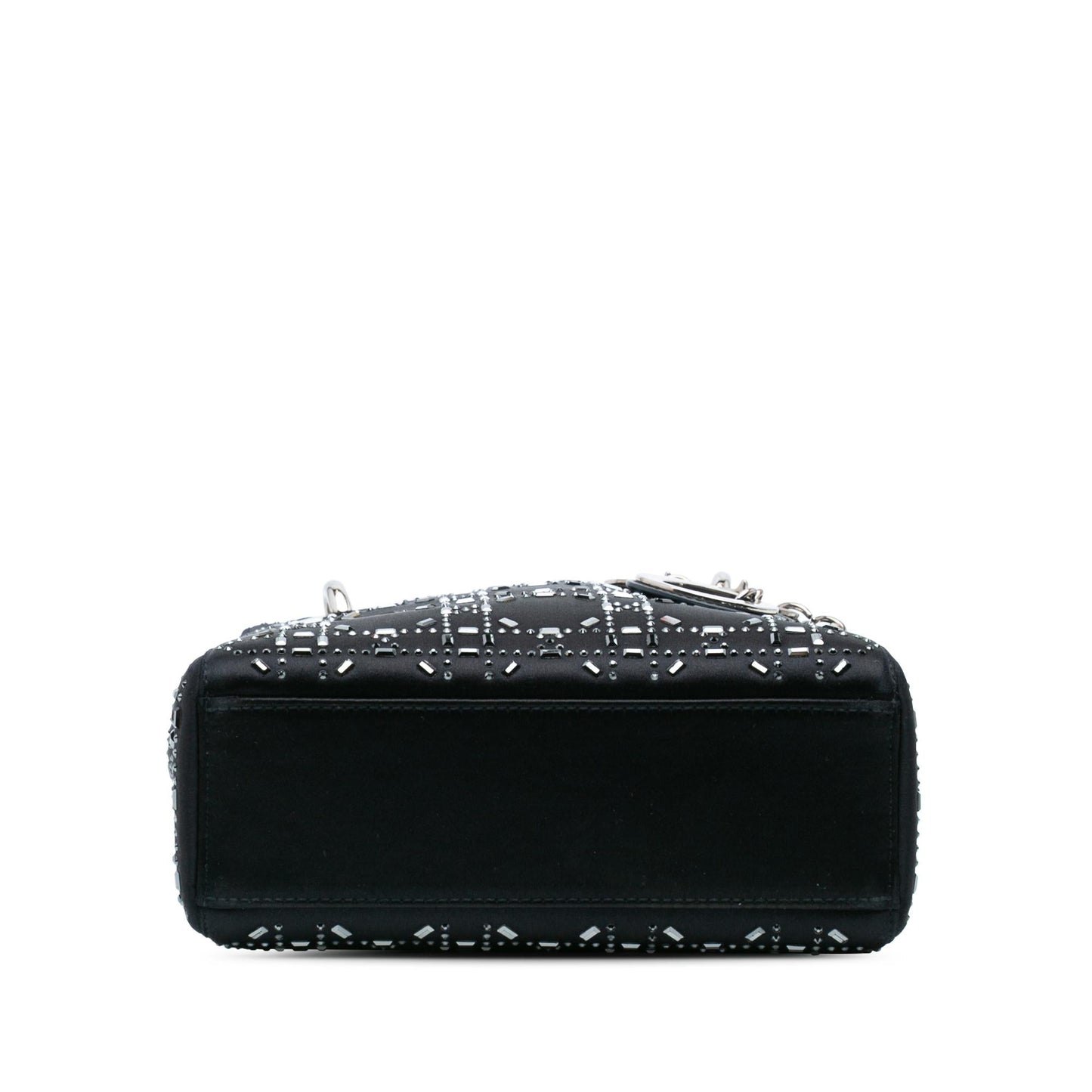 Dior Cannage Strass Crystal Embellished Lady Satchel Bag Satin Mini Lady Dior 1