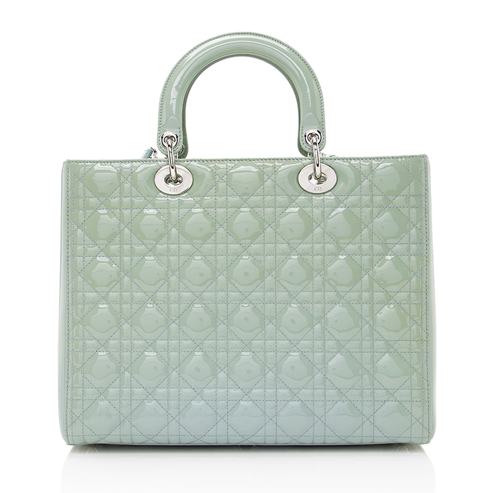Dior Lady Tote Shf Leather Patent Large Tote Bag Tote Shf 22040
