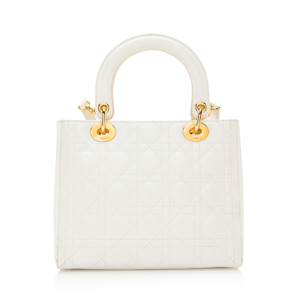 Dior Lady Tote Shf Leather Patent Medium Tote Bag Tote Shf 20994