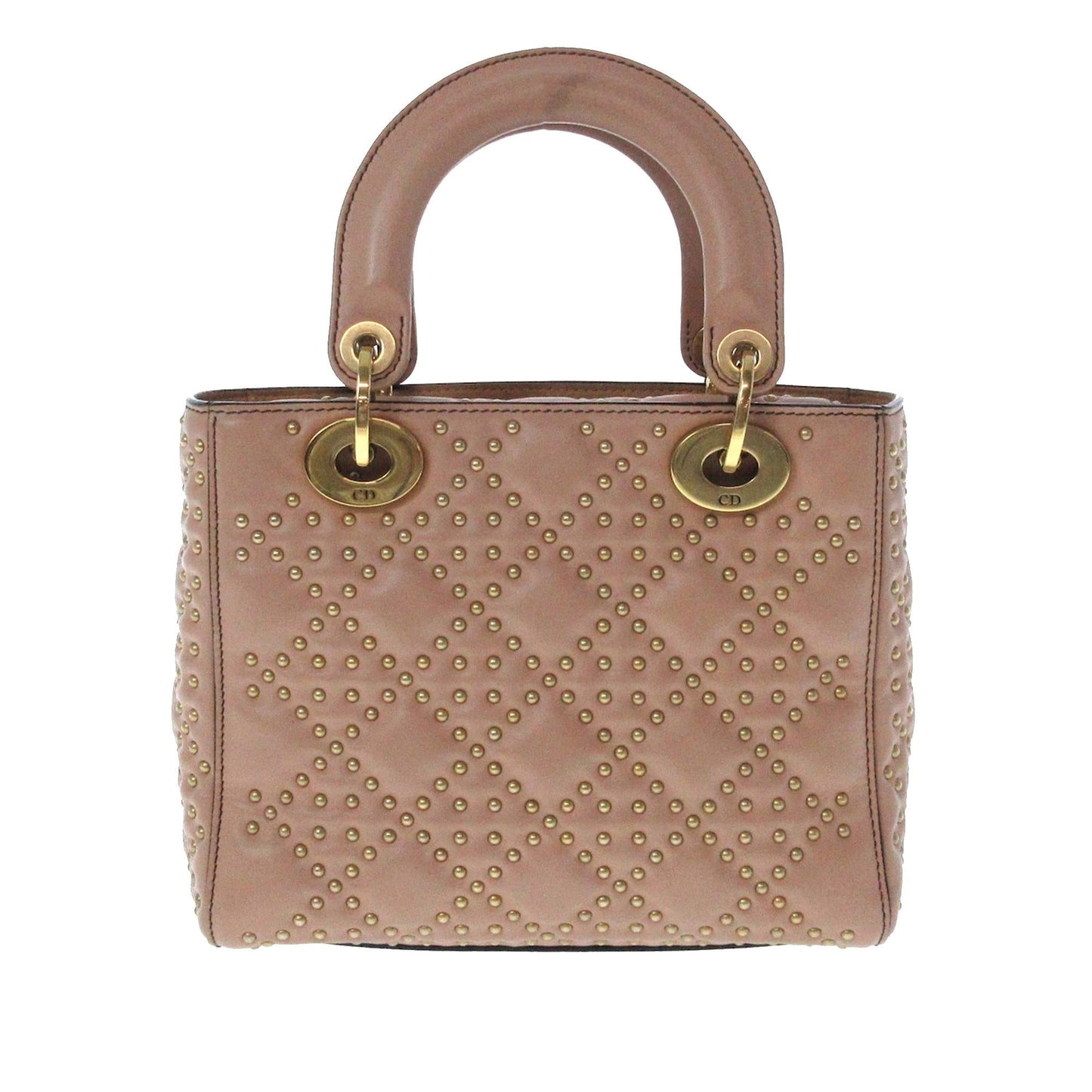 Dior Cannage Supple Lady Studded Satchel Shg Aku Leather Small Satchel Bag