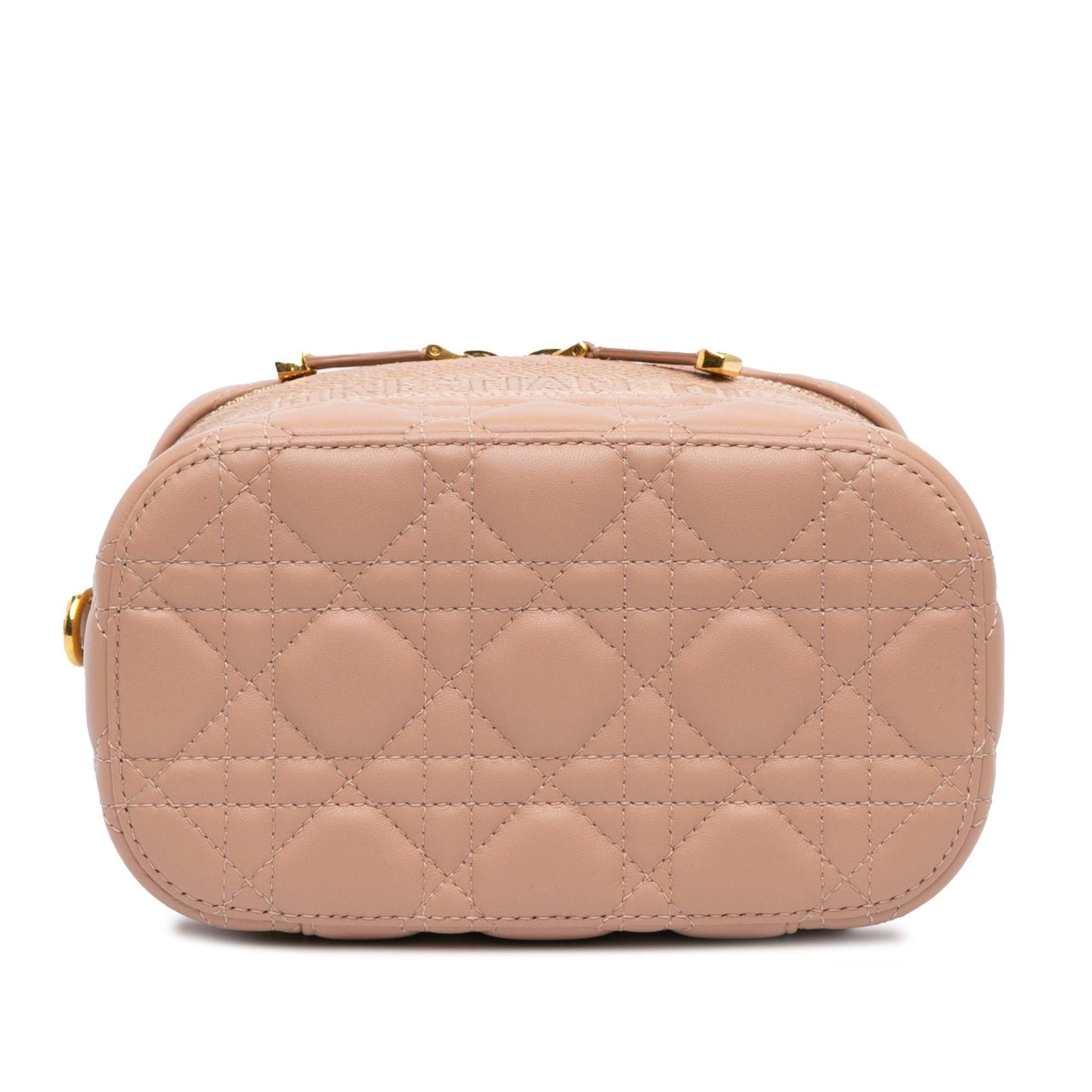 Dior Cannage travel Vanity Case Satchel Bag Lambskin Small