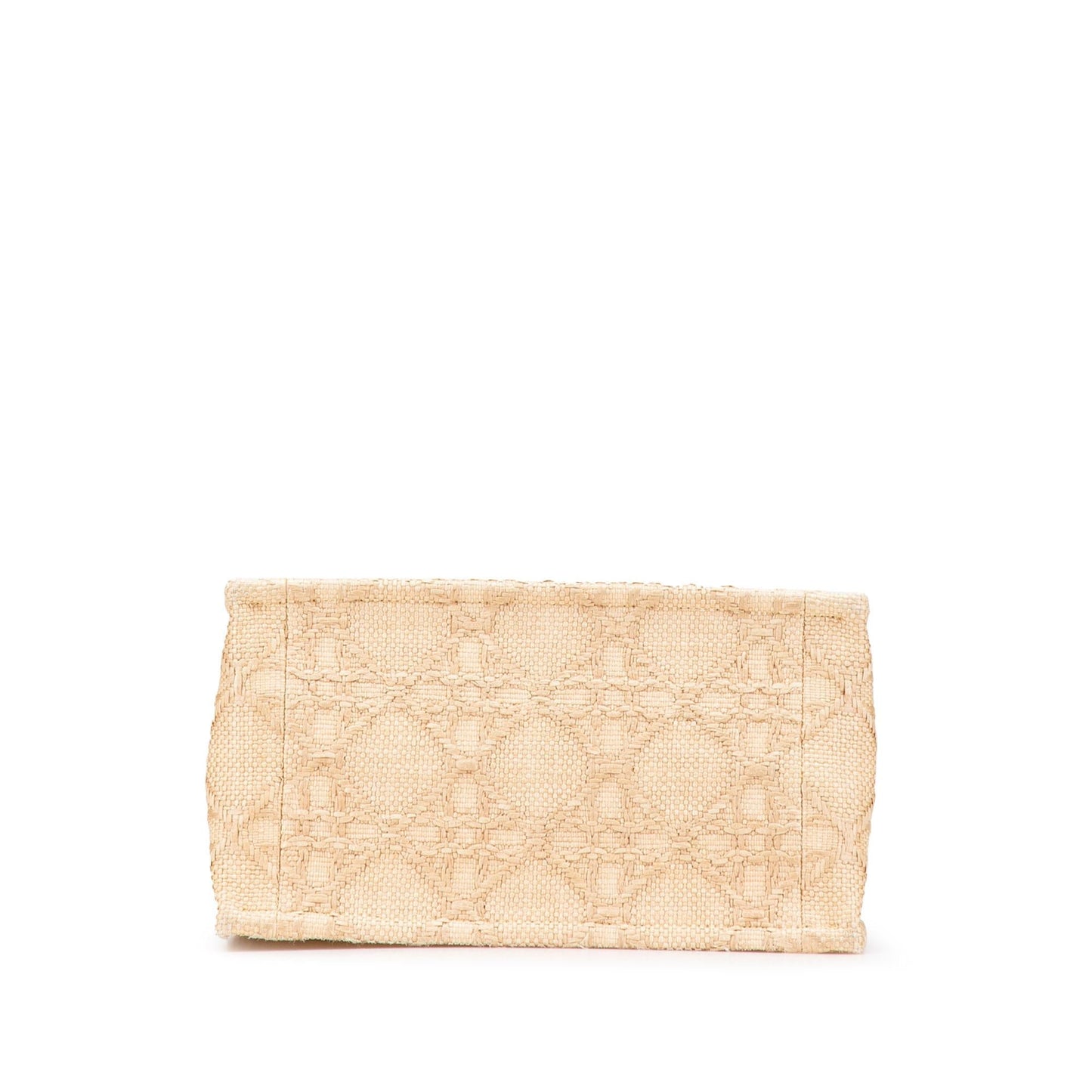 Dior Cannage Book Tote Raffia Small Tote Bag