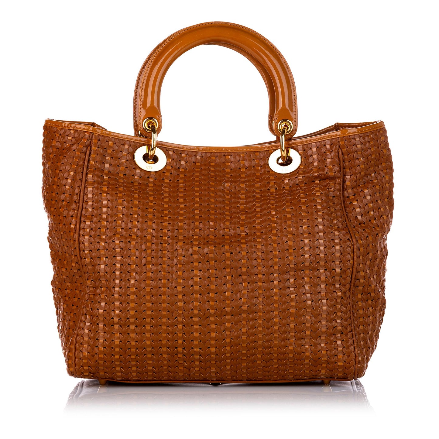 Dior Soft Lady Tote Bag Shg Leather Woven