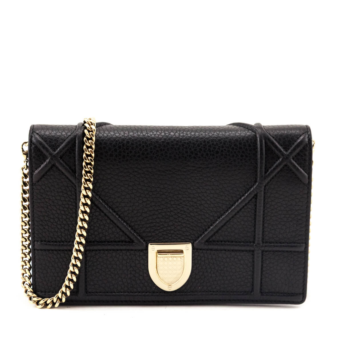 Dior Handbag Grained Calfskin ama Wallet on Clutch Black Chain Clutch Bag