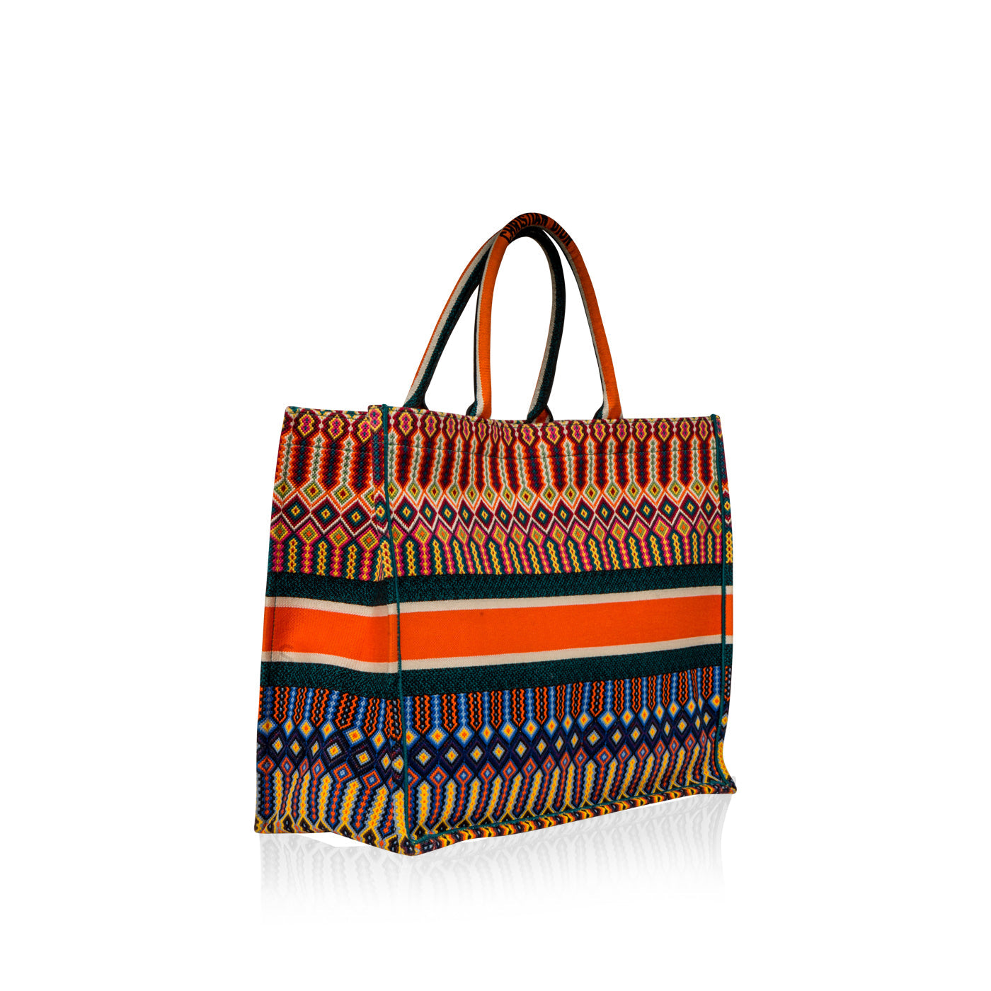 Dior Christian Oblique Book Tote Canvas Tote Bag Book Tote Multicoloured