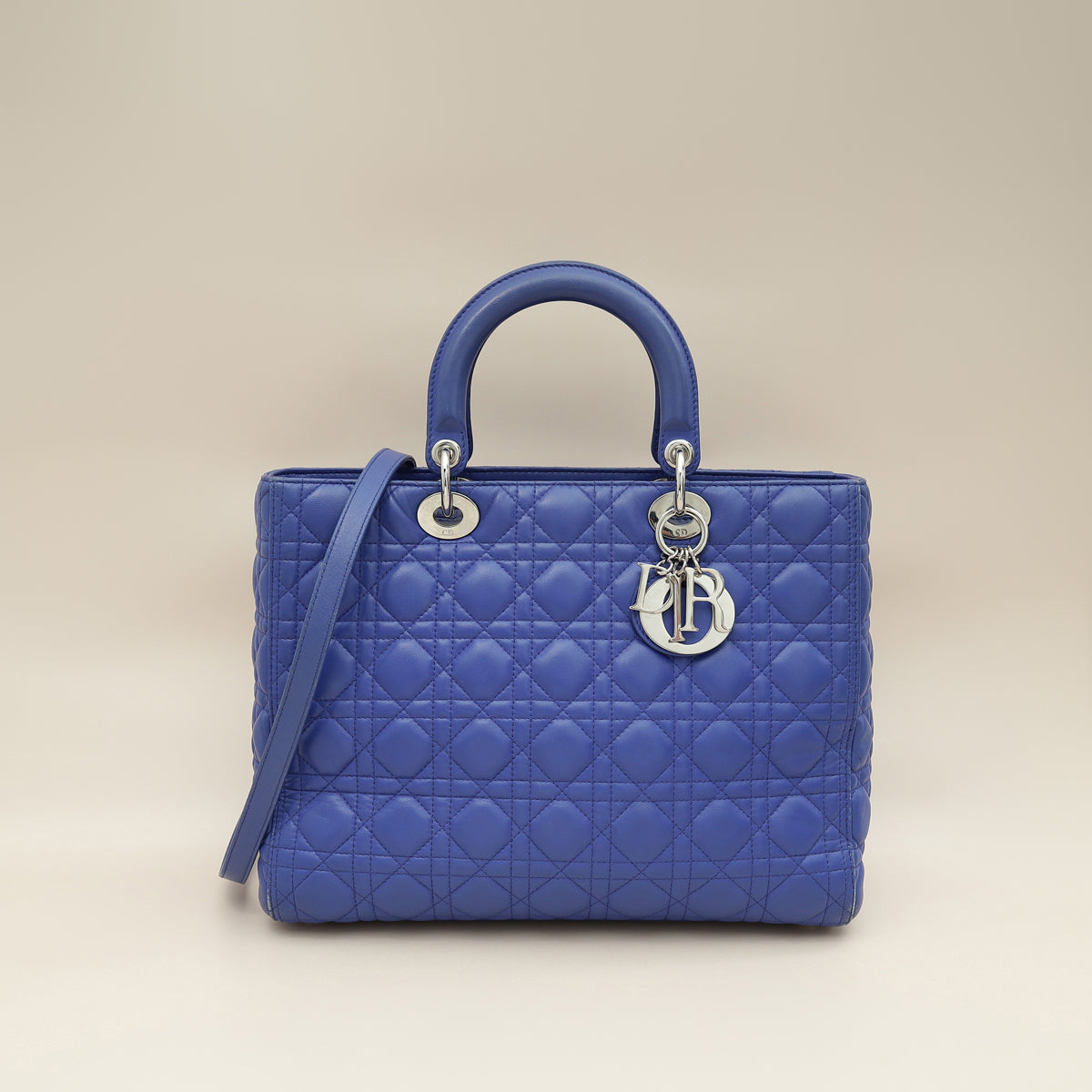 Dior Handbag Christian Lady Bag 2 Blue Large Shoulder Bag