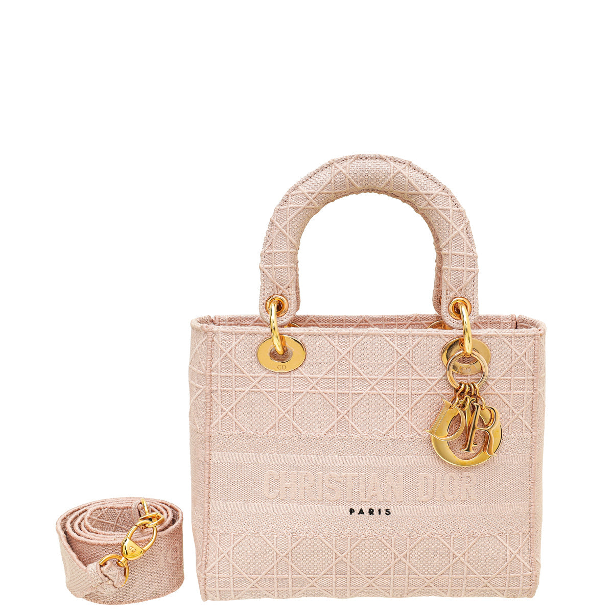 Dior Handbag Christian Rosewood Lady D-Lite Cannage Embroidery Bag Medium Shoulder Bag Embroidery Medium Bag