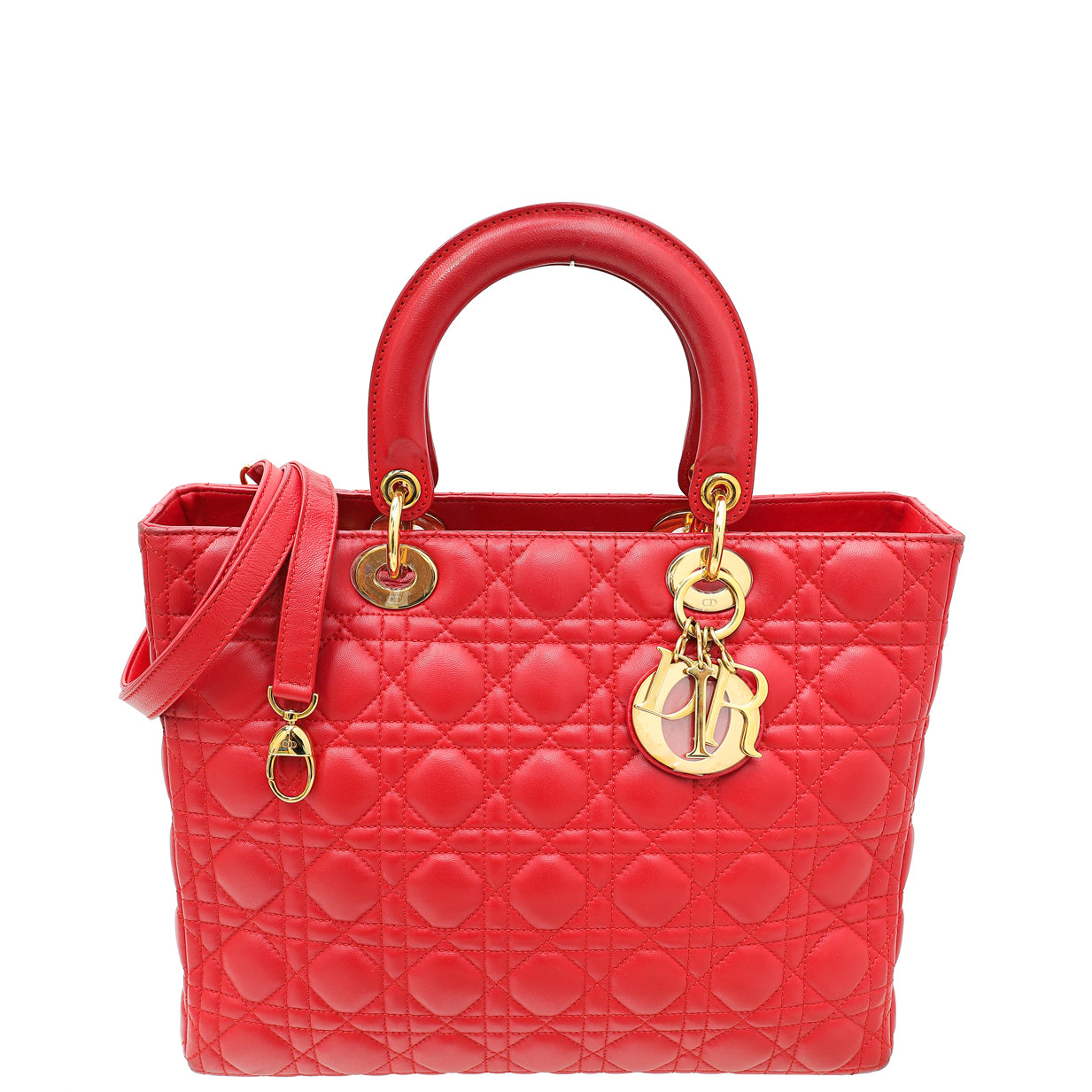 Dior Handbag Christian Lady Bag Red Large Shoulder Bag
