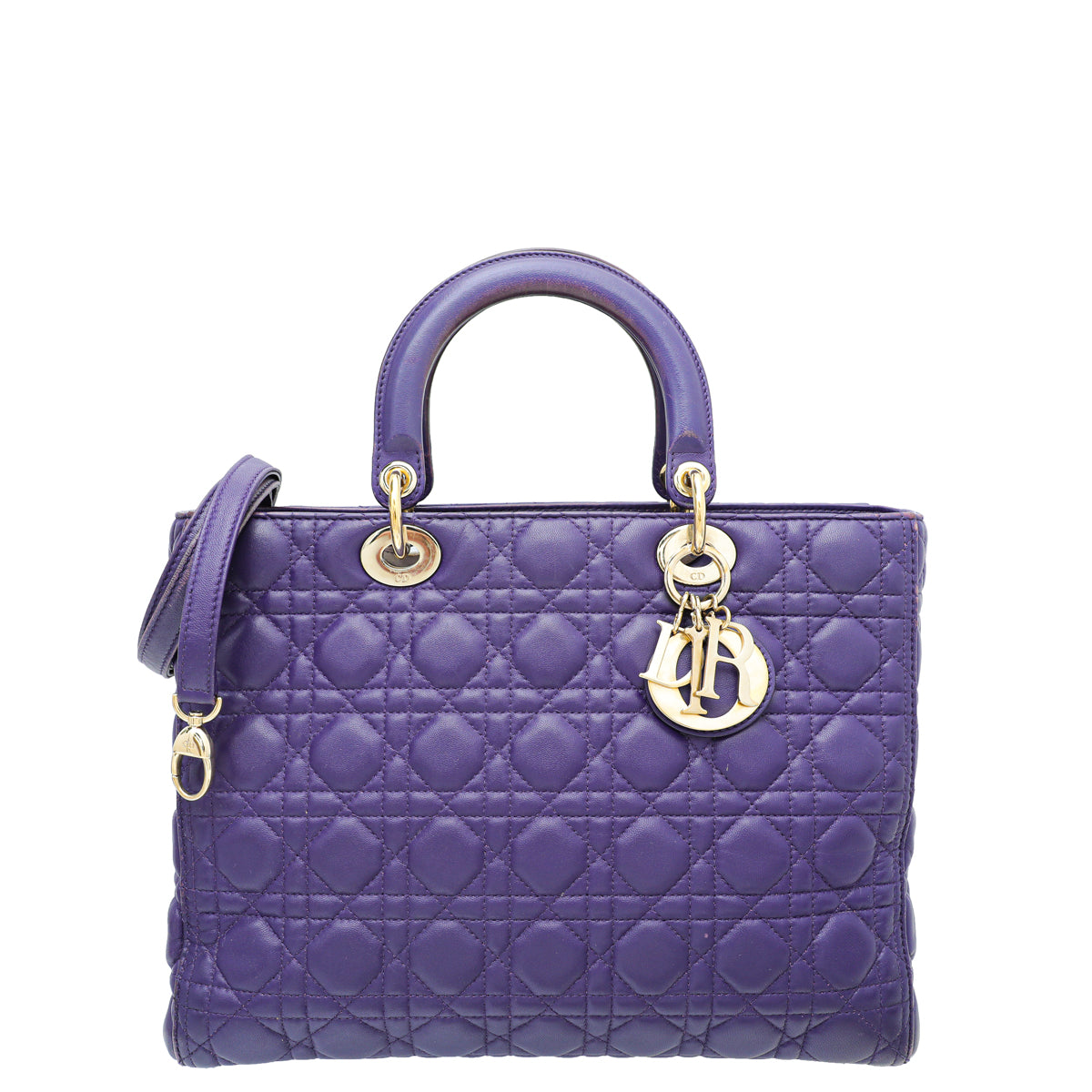 Dior Handbag Christian Violet Lady Bag Large Shoulder Bag