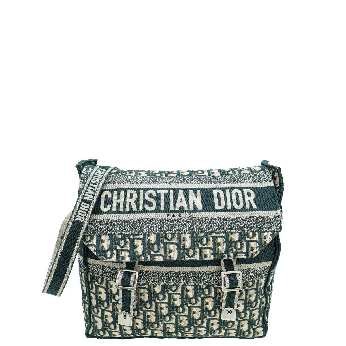 Dior Handbag Christian Vert Oblique Camp Jacquard Messenger Bag Green Shoulder Bag