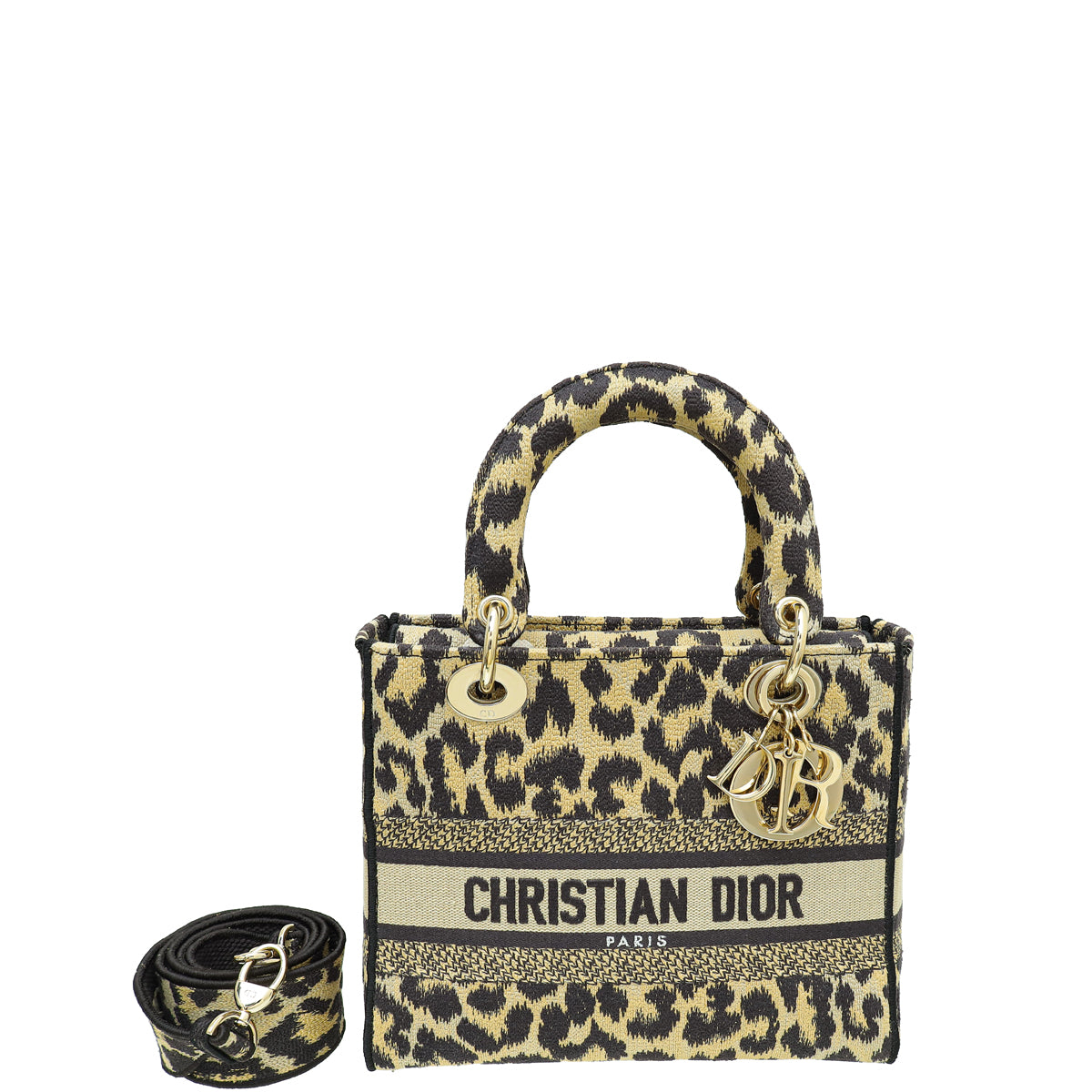 Dior Handbag Christian Lady D-Lite Mizza Bag Beige Medium Embroidered Shoulder Bag