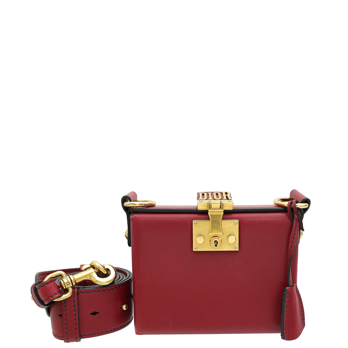 Dior Handbag Christian Burgundy Addict Lockbox Bag 2 Shoulder Bag