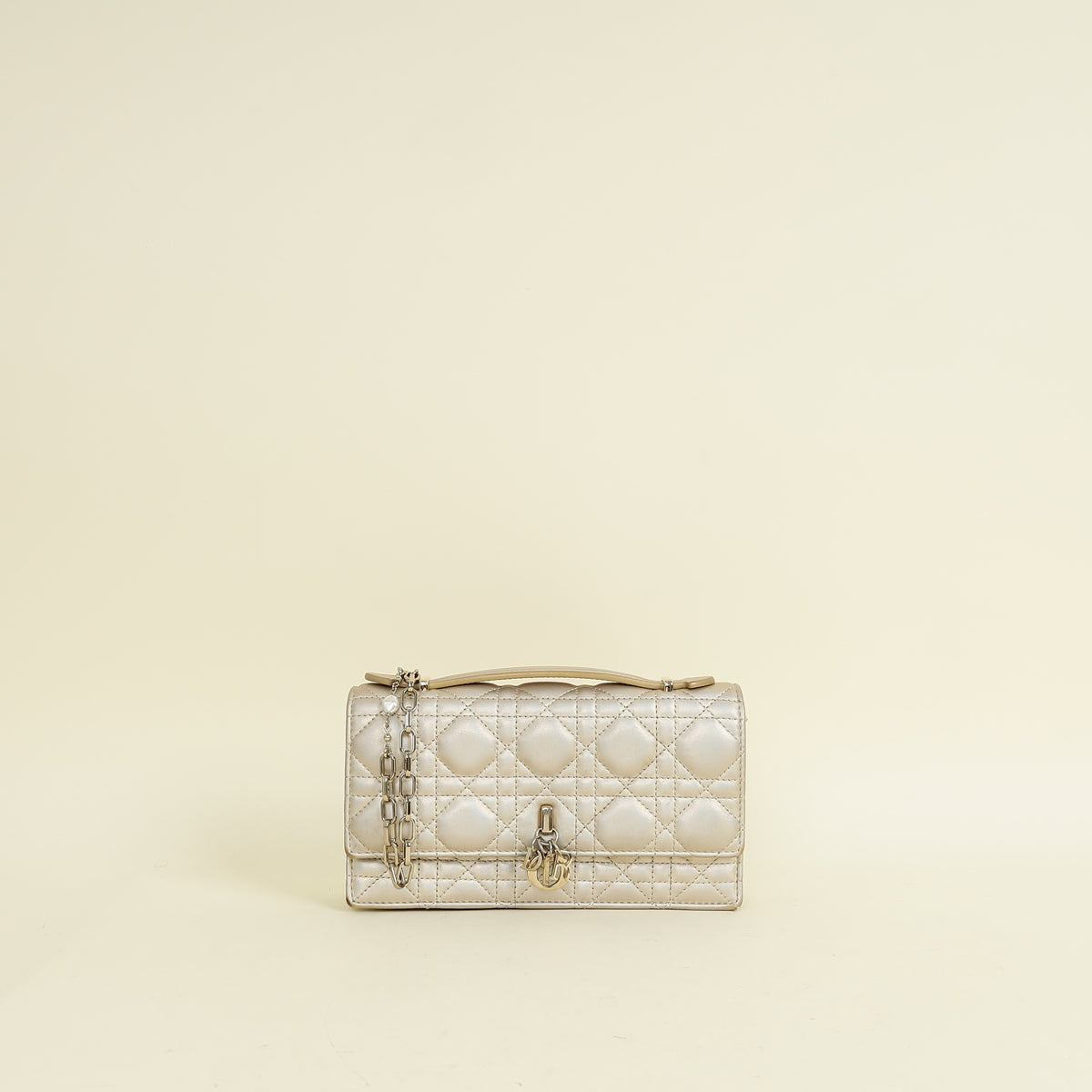 Dior Handbag Christian Metallic Light My Bag Gold Mini Shoulder Bag