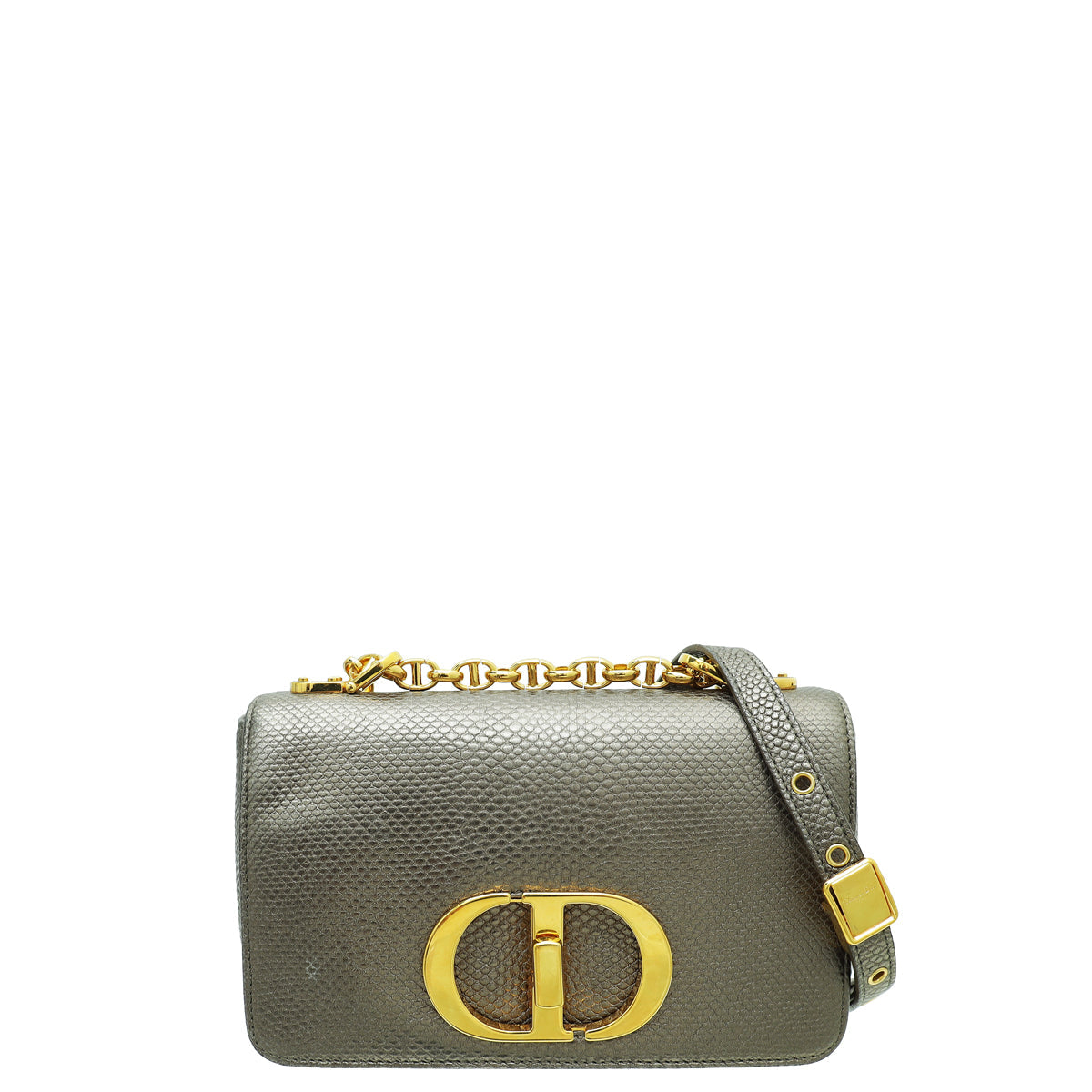 Dior Handbag Christian Metallic Olive Karung Caro Bag Green Small Shoulder Bag