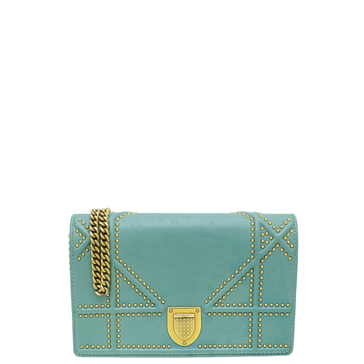 Dior Shoulder Bag Christian Turkish Studded ama Wallet on Blue Chain
