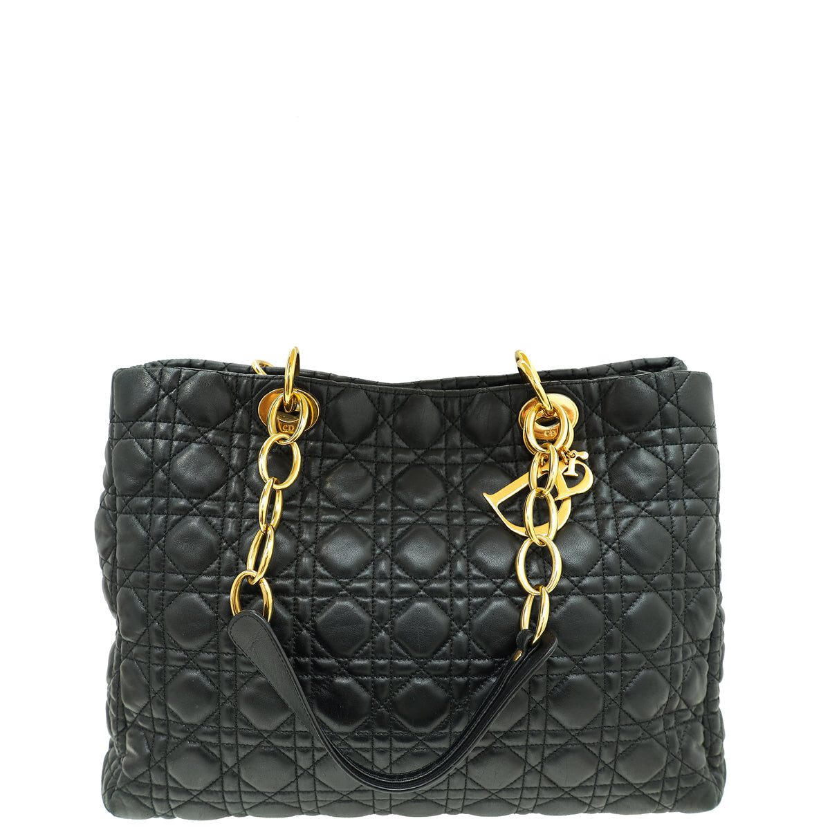 Dior Handbag Christian Lady Soft Tote Bag Black Large Shoulder Bag