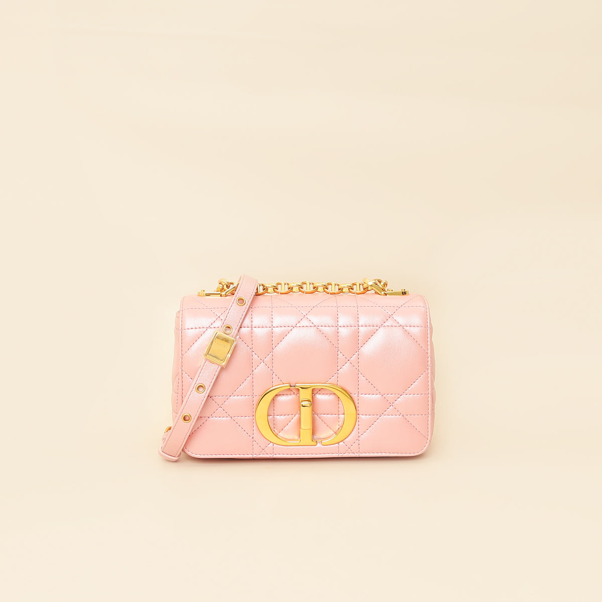 Dior Handbag Christian Metallic Macrocannage Caro Bag Small Shoulder Bag