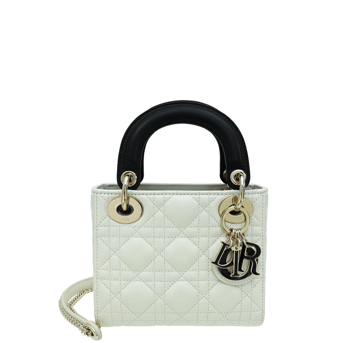 Dior Handbag Christian Bicolor Lady Bag Mini Chain Shoulder Bag