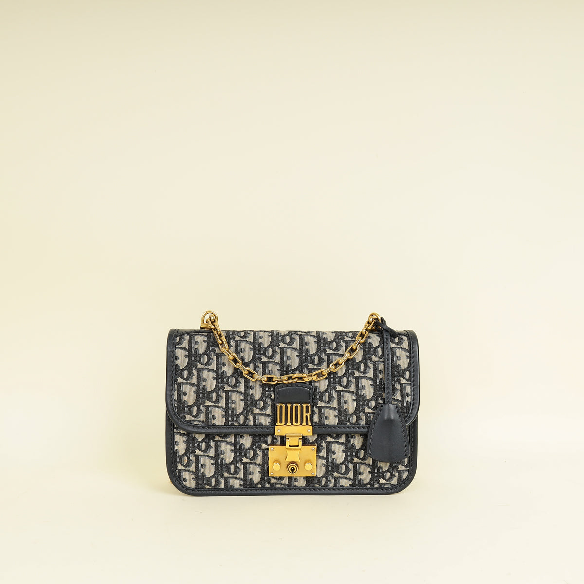 Dior Handbag Christian Addict Bag Blue Navy Flap Shoulder Bag