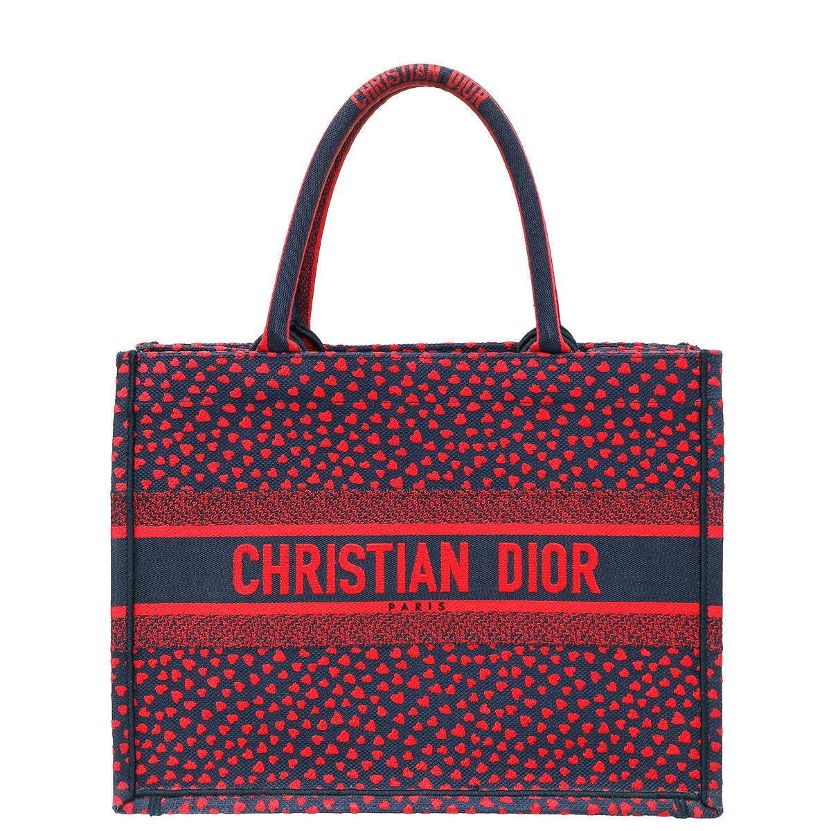 Dior Handbag Christian Bicolor "I Love Paris" Book Tote Medium Tote Bag