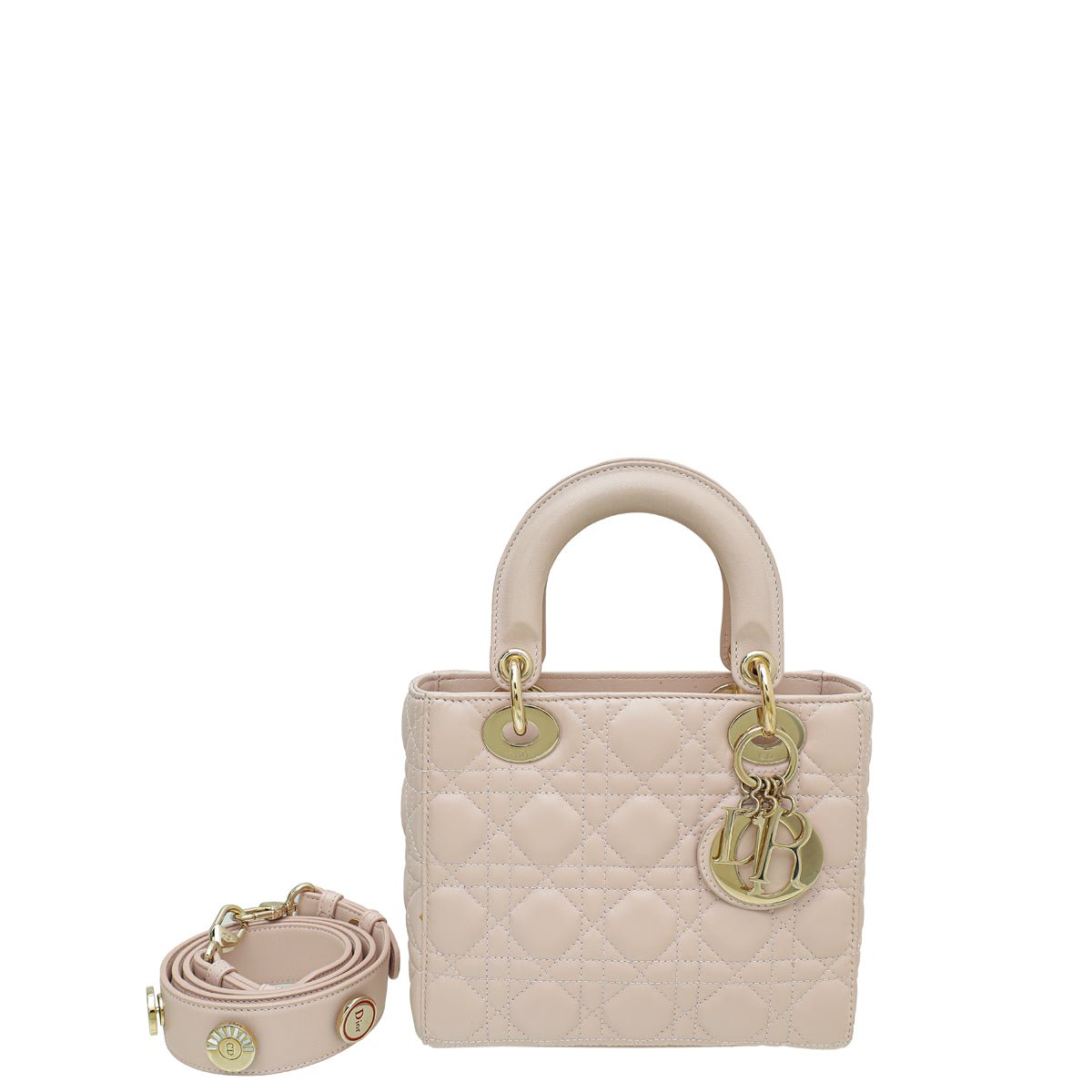 Dior Handbag Christian Light Lucky Badges My Lady Bag Pink Small Shoulder Bag