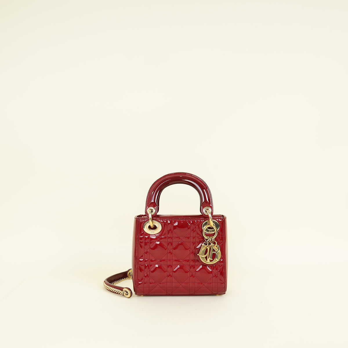Dior Handbag Christian Cherry Lady Bag 3 Red Mini Chain Shoulder Bag