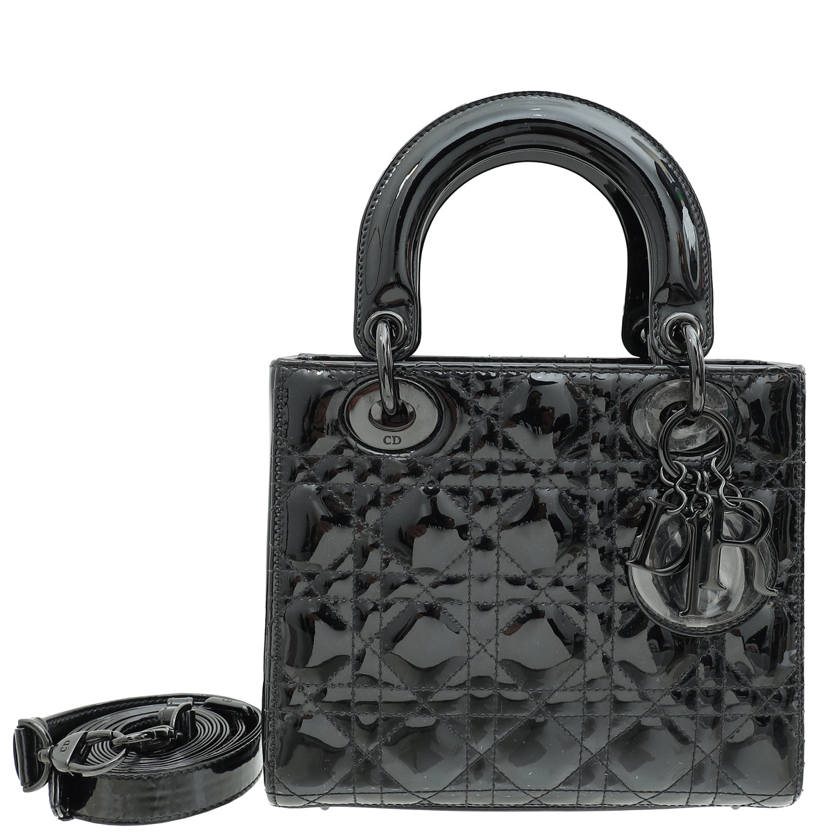 Dior Handbag Christian So Ultra Glossy Lady Bag Black Small Shoulder Bag