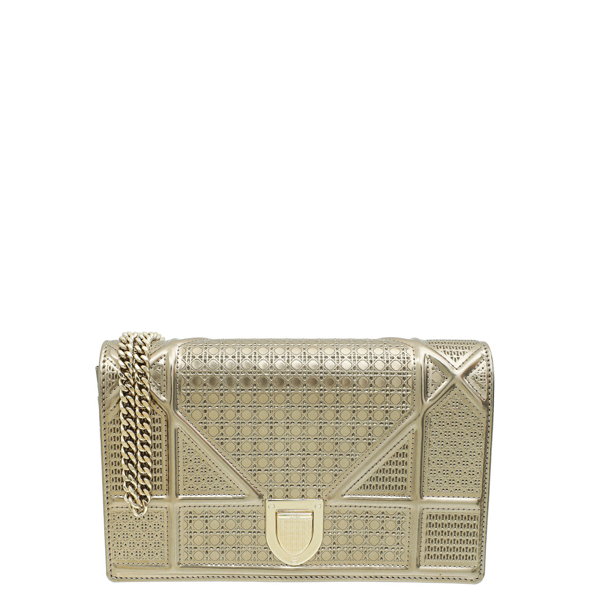 Dior Shoulder Bag Christian Champaign ama Microcannage Wallet On Chain