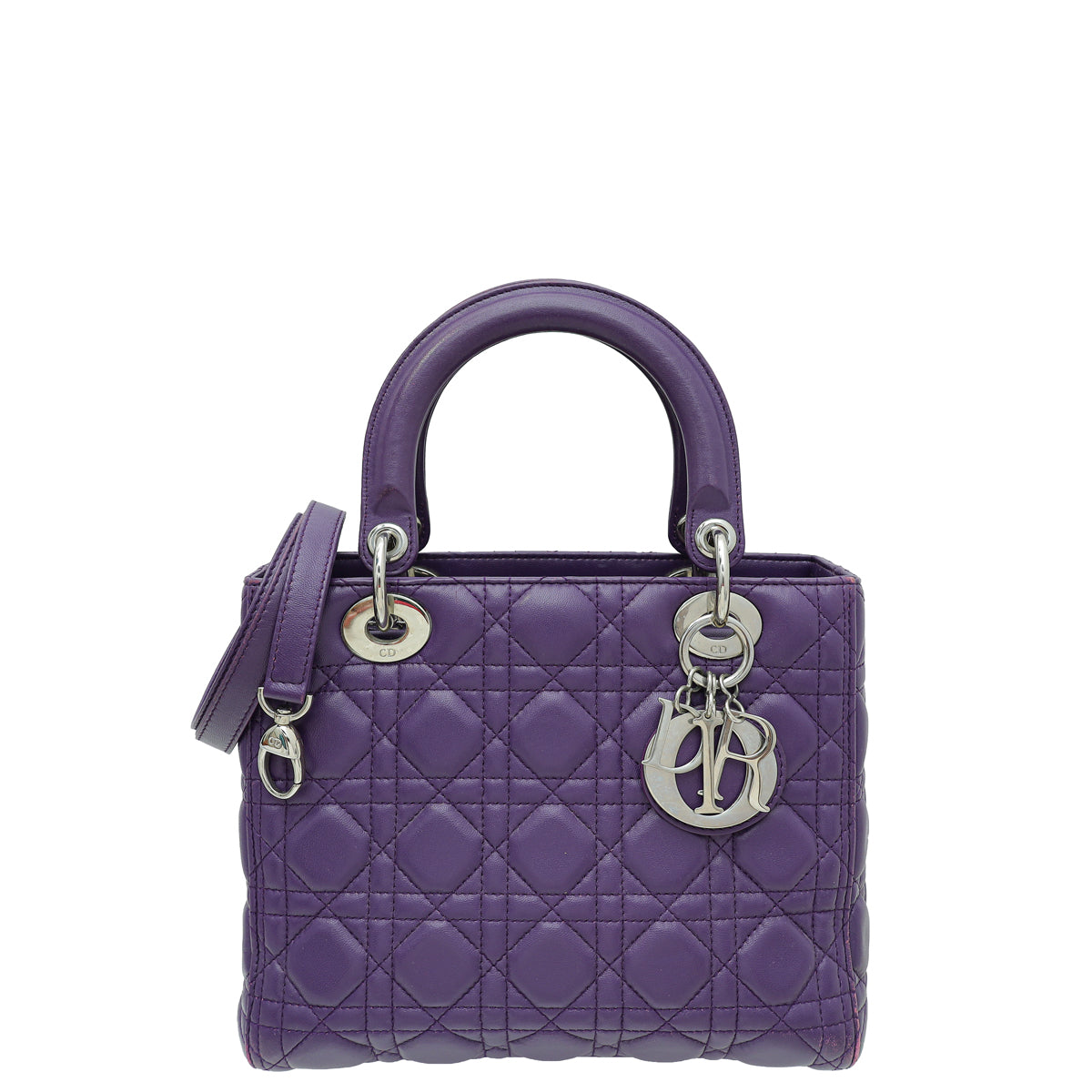 Dior Handbag Christian Violet Lady Bag Medium Shoulder Bag