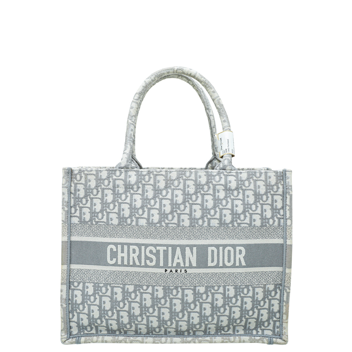 Dior Handbag Christian Grey Oblique Book Tote Bag Gray Medium