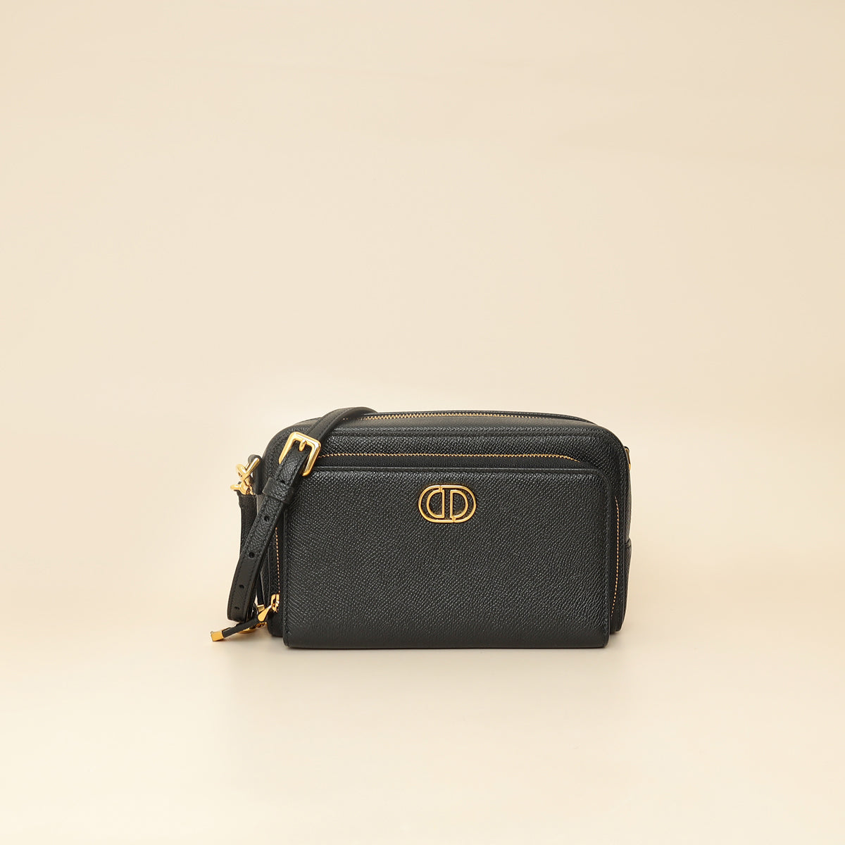 Dior Handbag Christian Caro Double Pouch Camera Bag 2 Black Shoulder Bag