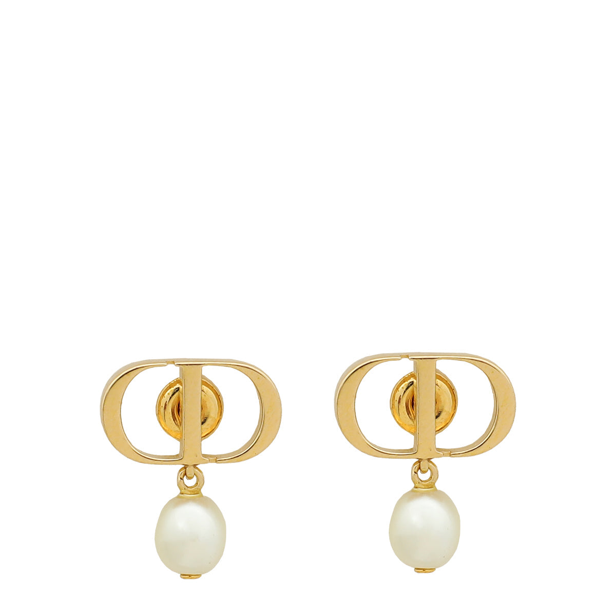 Dior Jewelry Christian Petit CD Earrings 2 White