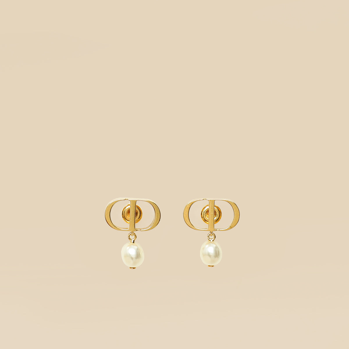 Dior Jewelry Christian Finish Petit CD Earrings Gold